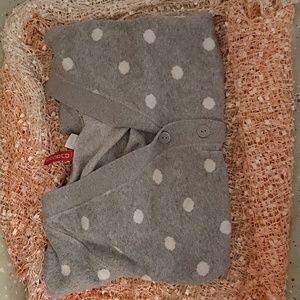 Polka Dot Cardigan, 4, light gray